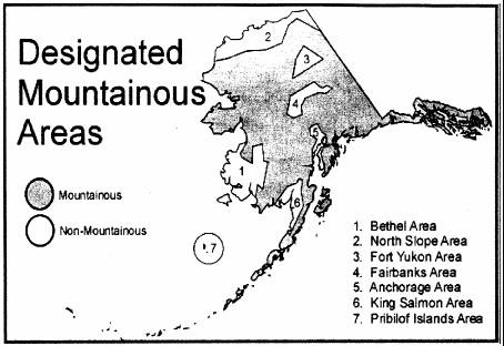 illustration of mountainous areas of Alaska